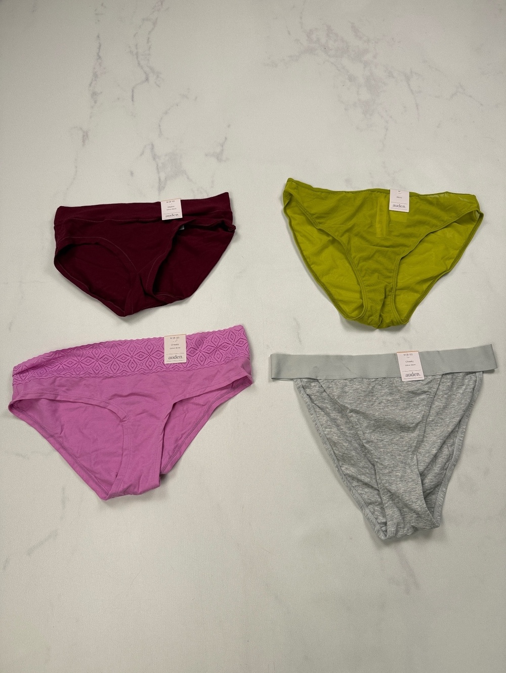 Auden Brief Multi Current Statement Piece Lot of 4 - Women M
